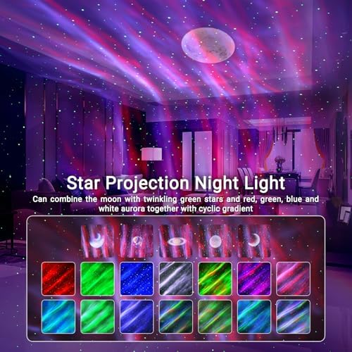 Star Projector,Northern Lights Projector,with Bluetooth Speaker,White Noise
