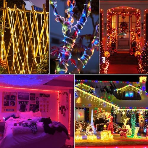Nazuwke 49Ft LED Rope Lights for Outside, String Lights with Remotes