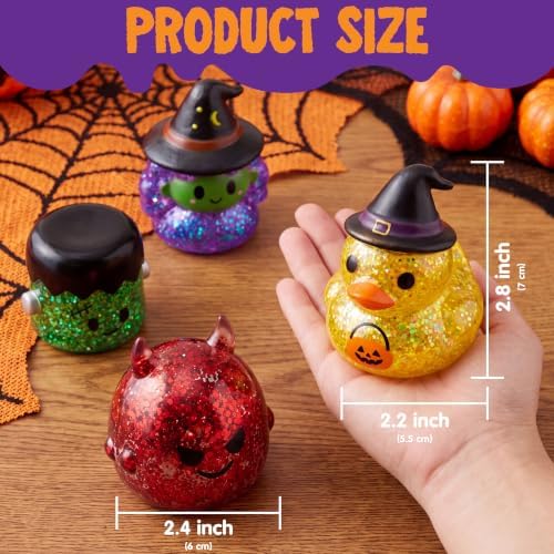 JOYIN 8 PCS Halloween Glitter Squishy Toys, Slow Rising Squishy Toys, Anxiety Relief Stress Balls, Sensory Toy for Kids Teens, Party Favors, Trick or Treating, Classroom Prize