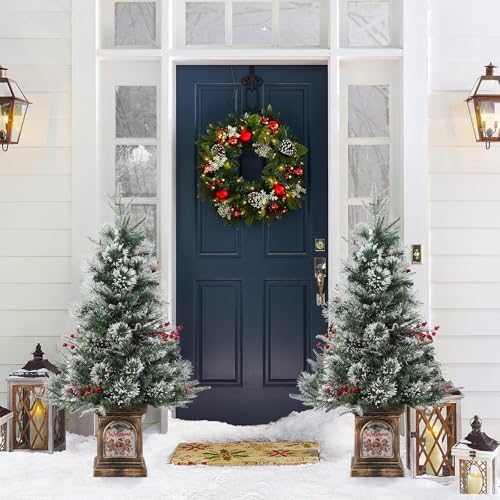 3FT Mini Christmas Tree with Battery Operated Lights for Holiday Decor