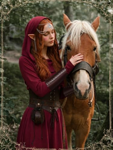 10 Pcs Women Renaissance Halloween Fairy Costumes Medieval Elf Dress S-XXL