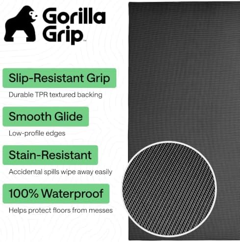 GORILLA GRIP Office Chair Mat for Hard Floors, Under Desk Rug, 45x28 Black