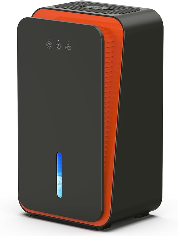 Dehumidifier for Home,1000 sq.ft Dehumidifier for Basement Bathroom Bedroom with Auto Shut Off, Built-in Aromatherapy Diffuser,7 Colors LED Light, Quiet Dehumidifiers with Sleep Mode(CS08-Black)