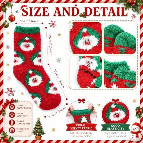 100 Pairs Christmas Fuzzy Socks Bulk for Adults