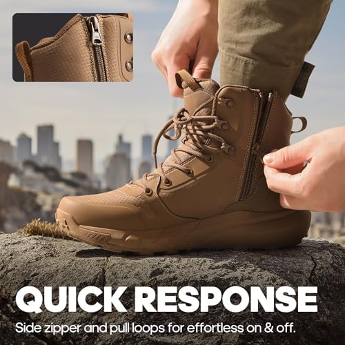 NORTIV 8 Men's Military Tactical Boot Zipper Lightweight