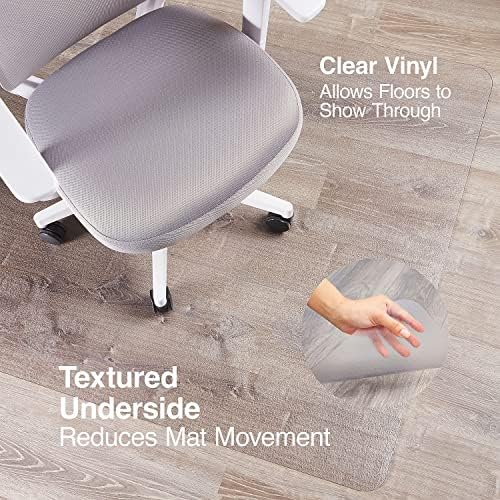 Staples Office Chair Mat, Clear, Hard Floors, 53x45 Inch, Textured