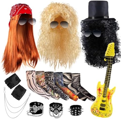 Mepase 3 Set Rocker Costume Men Women Rock and Roll Party Cosplay