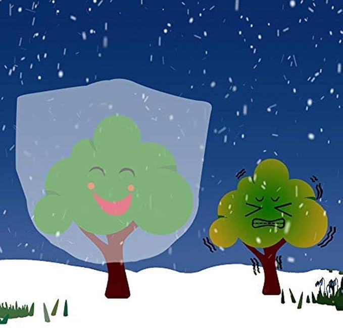 Agfabric Plant Covers Freeze Protection 40"x60" 0.9oz Plant Frost Protection Covers Plant Protection Winter Cover Drawstring Bags,White,4 Pack