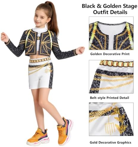 Pop Star Costume Kids Girls Fantasy Stage Outfit Halloween Costumes Set