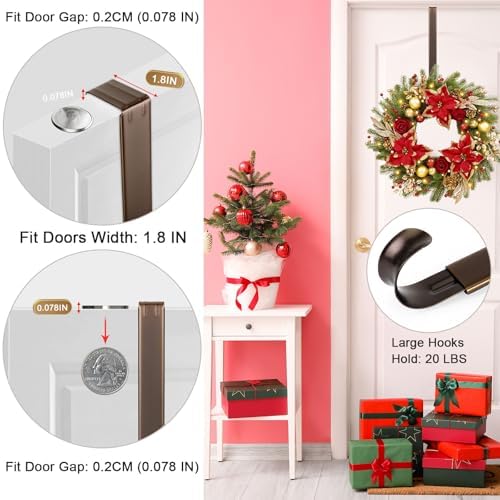 Wreath Hanger,Adjustable Length 14.9-25 Inch Wreath Hanger for Front Door