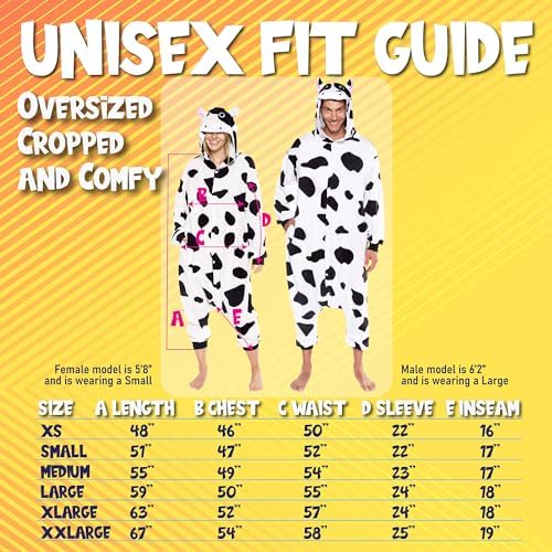 Funziez! Adult Onesie Halloween Costume Animal Dinosaur Shark Unisex Plush One Piece Cosplay Suit for Adults, Men and Women