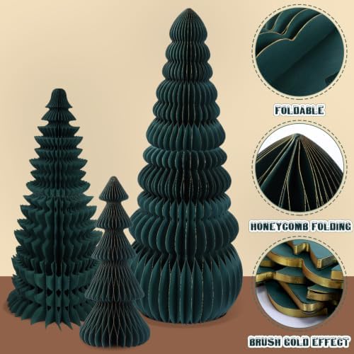 3 Pcs Large Honeycomb Christmas Tree,Classic,Green