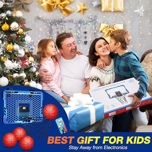 ropoda Indoor Basketball Hoop with Scoreboard & 7 LED Lighting, Mini Hoop