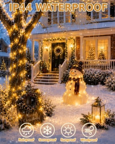 2 Pack 200 LED Battery Operated String Lights, 8 Modes Twinkle Fairy Lights