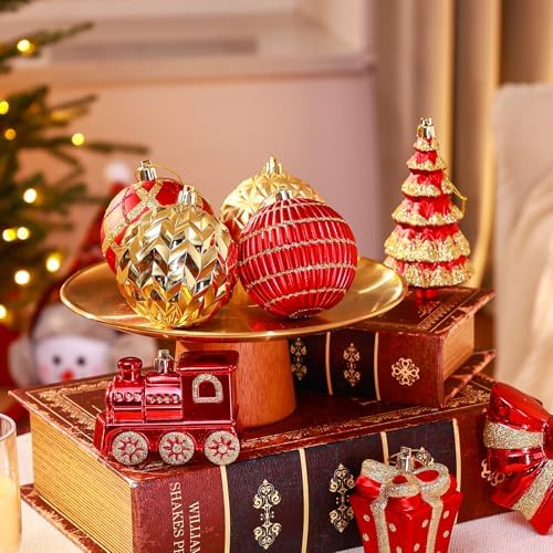 Alupssuc 82pcs Classic Christmas Balls Ornaments Set, Red and Gold
