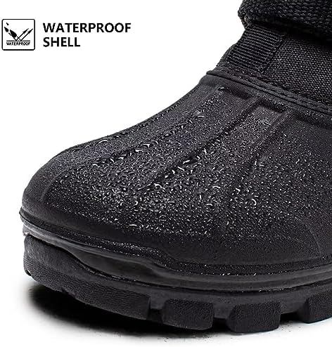 HOBIBEAR Men's Waterproof Snow Boots, Insulated Pull-On Winter Boots