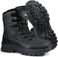 HARENCE Winter Snow Boots for Men: Comfortable Warm Fur Lined Boot Non Slip Waterproof Mid Calf Booties for Outdoor Hiking