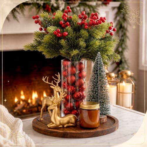 Remerry 34 Pcs Christmas Table Decorations Indoor Xmas Tiered Tray Decor