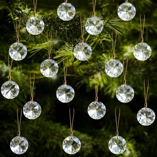 Syhood 100 Pcs Crystal Christmas Tree Ornaments, Prisms