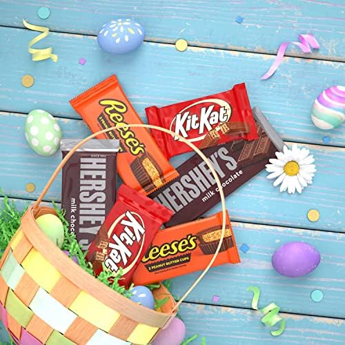 HERSHEY'S, KIT KAT and REESE'S Assorted Milk Chocolate, Full Size Bars Variety Box, 27.3 oz - 18 Count (Pack of 2)
