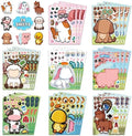 HSHFAMIIY 24 PCS Animal Face Stickers – DIY Decorative Animal Character Stickers for Crafts, Scrapbooking, Party Decorations, Gift Wrapping & Holiday Projects