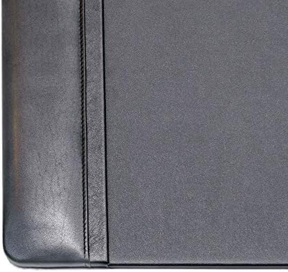 Dacasso Black Leather 22" x 14" Side Rails Desk Pad