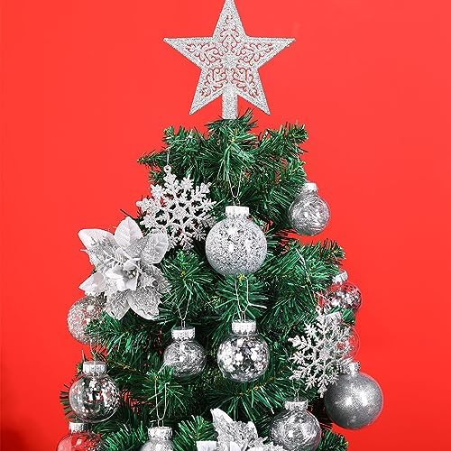 Jenaai Silver 74 Pcs Christmas Ball Ornaments Tree Decorations