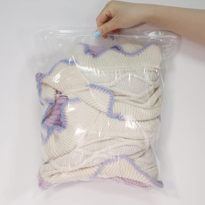 iMailer - 500 Count - 12" x 15" Large Zip Bags - 2 Mil Reclosable Zip Plastic Poly Bags with Lock Seal Zipper for Storage, Clothing, T-Shirts, Pants