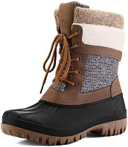 mysoft Women's Winter Snow Boots Waterproof Insulated Mid Calf Booties