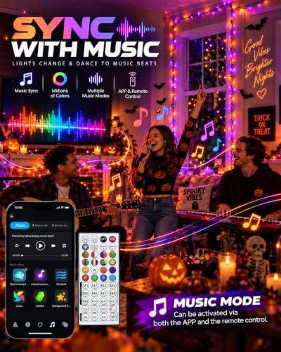 2Pack 400LED Smart Color Changing String Lights Halloween Lights App Remote