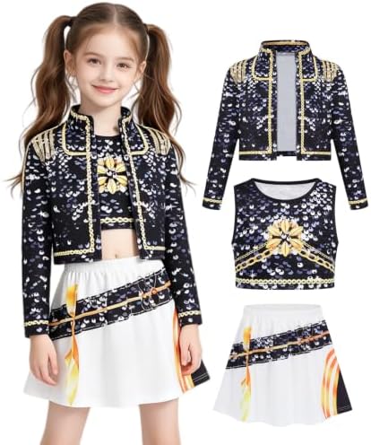 Golden Pop Performer Costume Kids Girls Halloween Costumes Cosplay Outfit