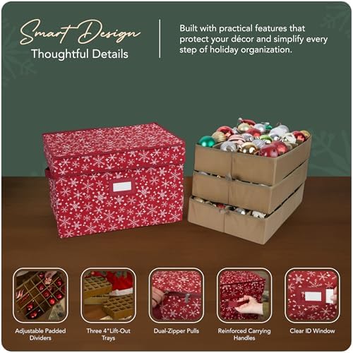 Covermates Adjustable Ornament Storage Box, 19.25" W x 13" D x 12.5" H