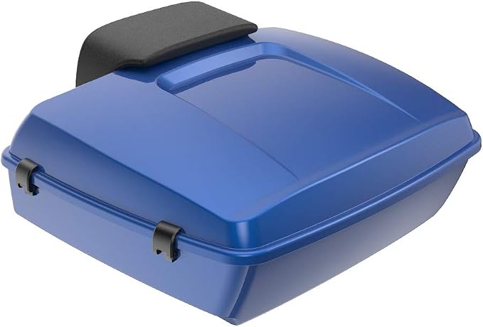 Advanblack Road Glide Tour Trunk Pack Superior Blue Chopped Tour Trunk Pack Backrest Pad for '97-'25 Harley Touring Road King Street Glide Electra Glide CVO models