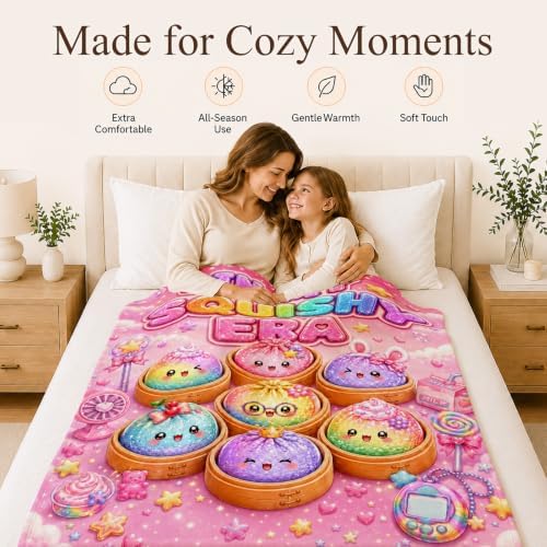 Girls Blankets Cute Dumpling Throws, 50" x 60" Kids Teens Blankets Gift