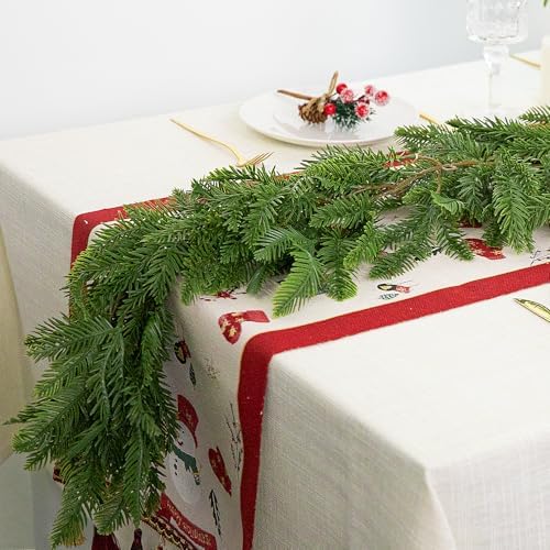 2 Pcs Christmas Norfolk Pine Garland, 6Ft Artificial Pines Greenery Garland