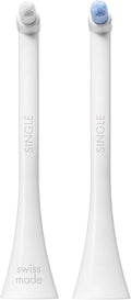 Curaprox Hydrosonic Brush Heads Single Duo – for Precision Cleaning of Braces, Implants & Gum Line | Sonic Toothbrush Replacement Heads, 2-Pack | Swiss Made
