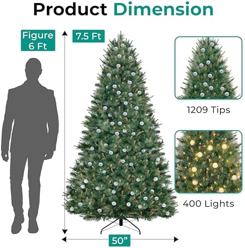 Naomi Home Selena 7.5ft Artificial Prelit Withered Branch Christmas Tree
