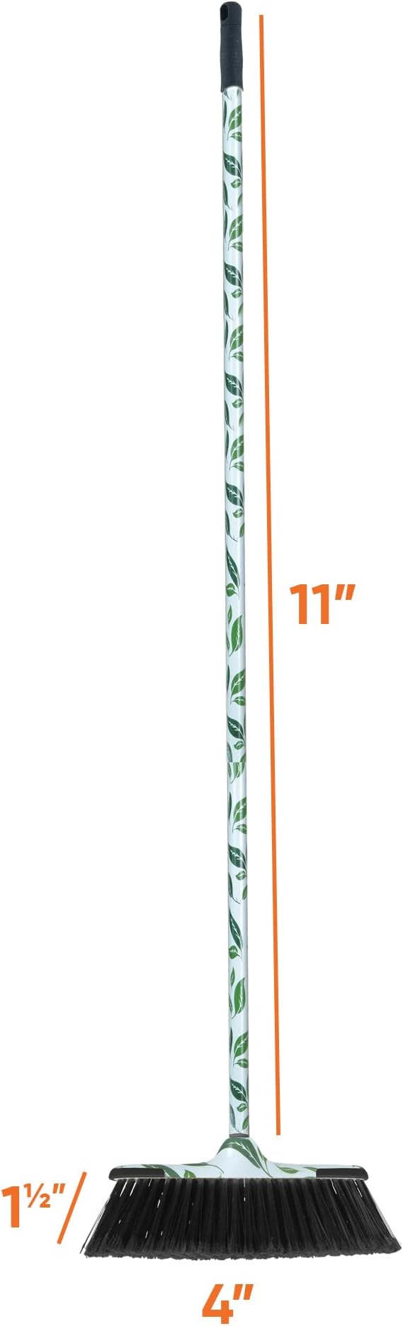 Superio Leaf Design Sweeping Broom for Home & Kitchen, Horsehair Bristle Push Broom with 48-Inch Wooden Handle, Indoor & Outdoor Floor Cleaner for Hardwood, Tile, Granite, Parquet, Pack of 2