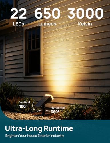 Linkind Solar Lights Outdoor Waterproof LED Spotlights Warm White 12 Pack