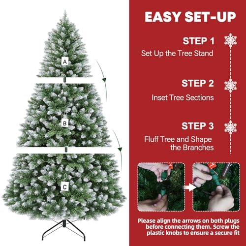 Hykolity 6 ft Prelit Artificial Christmas Tree with 250 Warm White LEDs