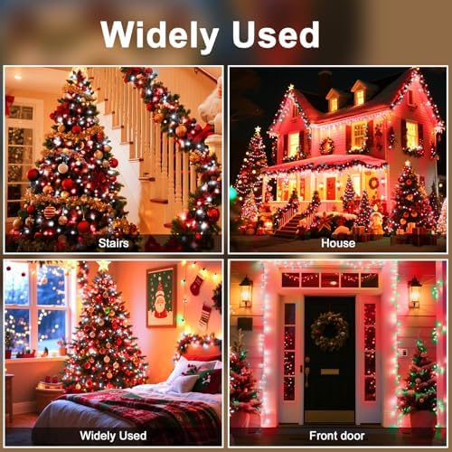 393 FT 1000 LED String Lights Outdoor Indoor, Christams String Lights Waterproof 8 Modes & Timer, Fairy Lights Plug in for Bedroom, Weeding, Patio, Party, Holiday,Christmas Decor (Red+White)
