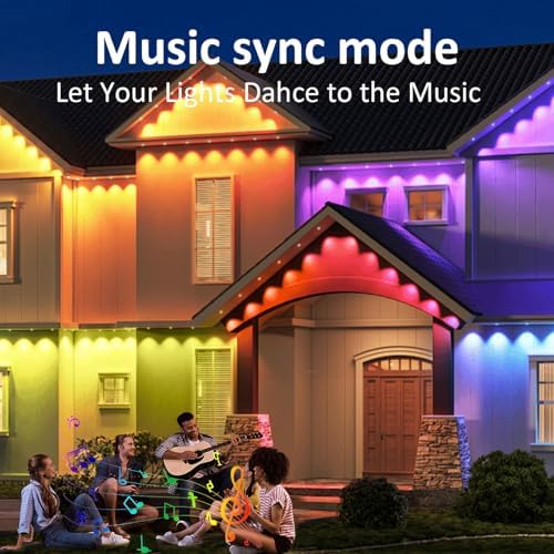 RGB Permanent Outdoor Lights, 500FT LED Eaves Lights with Smart App Remote Control, IP67 Waterproof, Music Sync, Timing Function for Christmas, Party, All Holiday Decorations