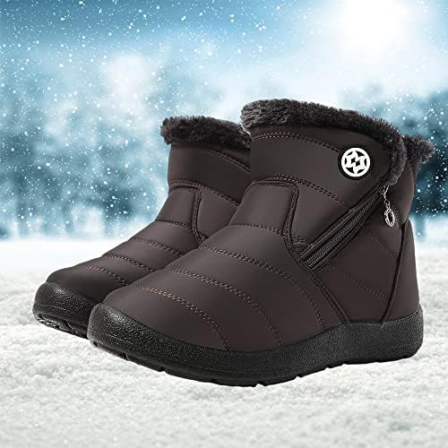 Eagsouni Snow Boots for Women Winter Waterproof Warm Zip Ankle Boots