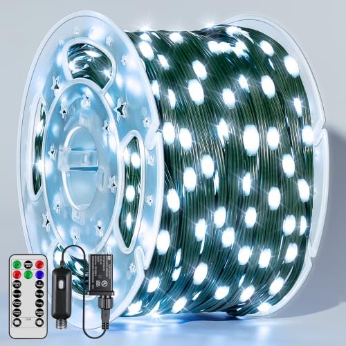 BrightChristmas Christmas Lights 1200 LED 394 FT, Waterproof Outdoor String Lights with Remote and Timer, Christmas Tree Lights with 8 Modes Dimmable, Fairy Lights for Holiday Decor (Cool White)