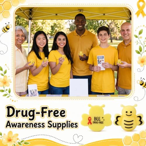 Thenshop 50 Pcs Red Ribbon Week Anti Drug Stress Balls Bulk