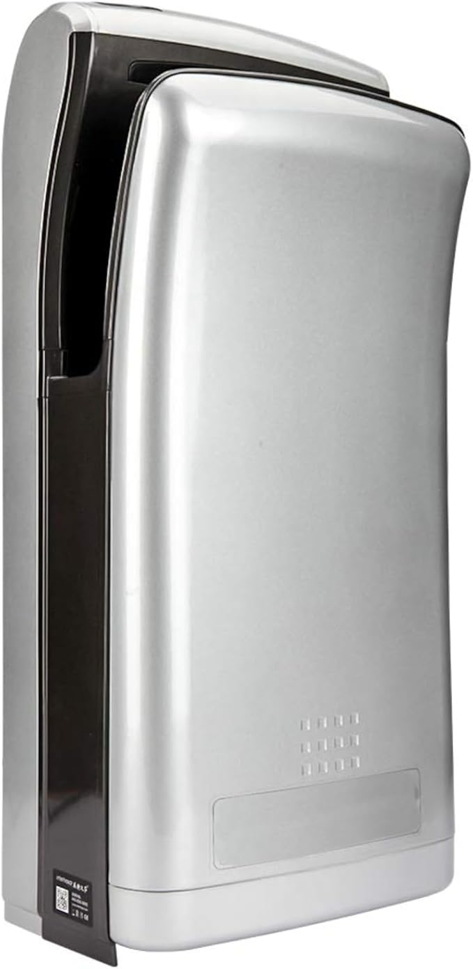 HEPA Filtered Vertical Hand Dryer 1800W Dual Blade Air Commercial Hand Dryers for Bathrooms Automatic High-Speed Jet Flow Wall Mounted Silver