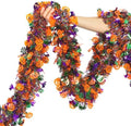 50 Ft Halloween Tinsel Garlands,Funny Pumpkin Bats Spider and Web Shiny Metallic Twist Foil Tinsel Garland Hanging Holiday Decorations for Home Indoor Outdoor Festivities Party Decor