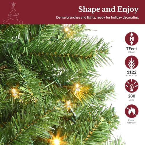 Alupssuc 7ft Classic Spruce Artificial Prelit Christmas Tree