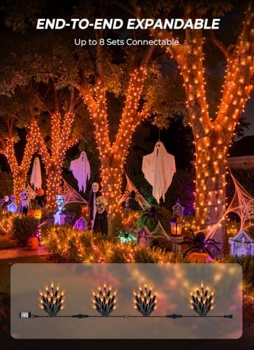 LED Orange Halloween Lights Indoor Outdoor, 33FT 100LED Mini String Lights