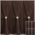 6 Panels Brown Backdrop Curtain for Parties Wedding Wrinkle Free Brown Photo Curtains Backdrop Drapes Fabric Decoration for Birthday Party Baby Shower 30ft(W) x 10ft(H)